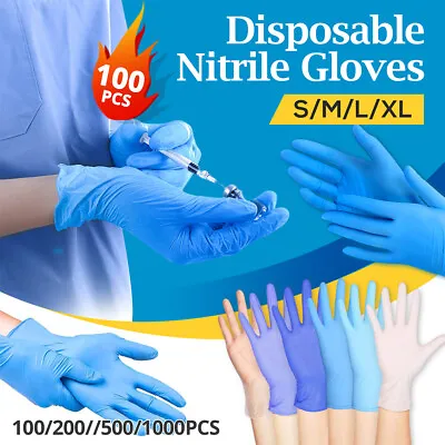 100 To 1000Pcs Flexible Disposable Nitrile Gloves For Mechanic Work Food Prepa • $17.99