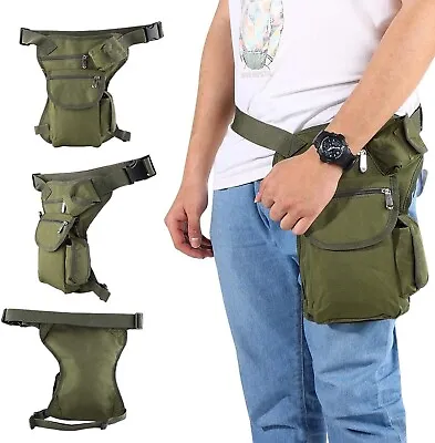 VBIGER Drop Leg Bag Canvas Tactical Thigh Bag Camping Hiking Bicycling • $10.95