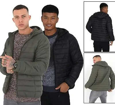 Mens Winter Jacket Warm Padded Puffer Bubble Down Coat Quilted Zip Outwear • $37.34