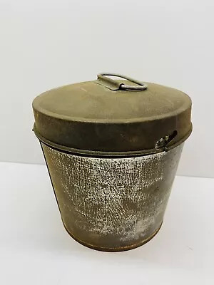 Vintage Primitive Tin Cake Mold Steamed Pudding Mold With Lid • $32