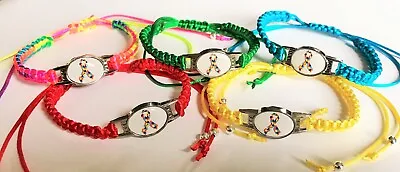 £2.70 • Buy Autism Awareness Ribbon Badge On Macramé Bracelet: Various Colours