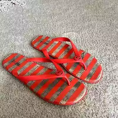 Michael Kors Jelly Jet Set Stripe Cork Flip Flops • $29.99