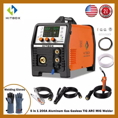 5 In1 Aluminum MIG Welder 100V 220V Gas Gasless MIG Lift TIG MMA Welding Machine • $312.55