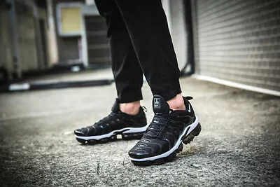 Nike Air VaporMax Plus Men's  Running Shoes Black And White • $234.11