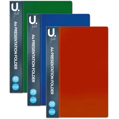 A4 Presentation Folder - Single Assorted 20 Pocket Document Display Filing  • £3.09