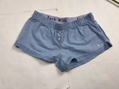 Jack Wills Light Blue Pyjama Shorts Sleep Shorts 100% Cotton Size 8 • £5