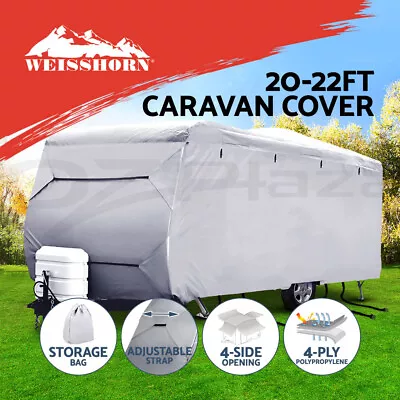 Weisshorn 20-22ft Caravan Cover Campervan 4 Layer Heavy Duty UV Carry Bag Covers • $118.95