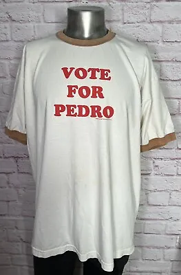 Napoleon Dynamite Shirt Men's XXL Vote For Pedro Ringer Tee Vintage 2005 • $14.95
