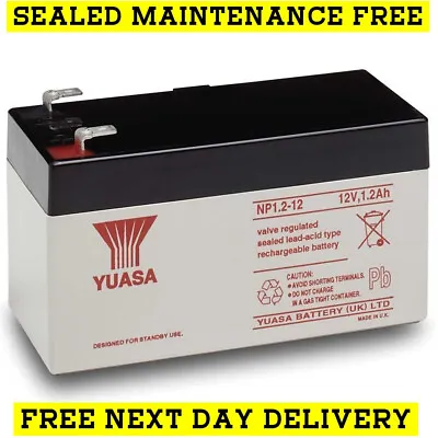 YUASA 12 Volt 1.2AH Alarm Battery (12V 1.2AH - 1.3AH) • £17.16