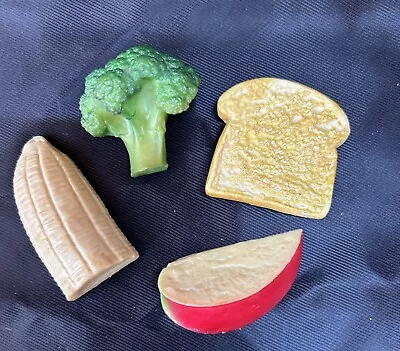 Lot Of 4 VTG Fridge Magnet 3D Realistic Faux Food Broccoli Toast Banana Apple • $25