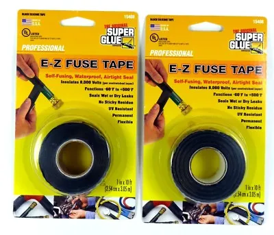 Lot Of (2) SUPER GLUE 15408 E-Z Fuse Tape 10 Ftpermanentwaterproofair Tight • $14.98