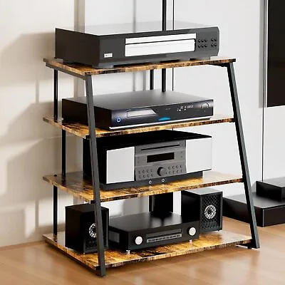 LiebeRen Stereo CabinetAudio Rack4-Tier Audio RackStereo StandWooden...  • $105.23