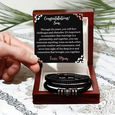 Son Wedding Day Gift From Mom Love You Forever Bracelet Wedding Gift For Son • $45.10