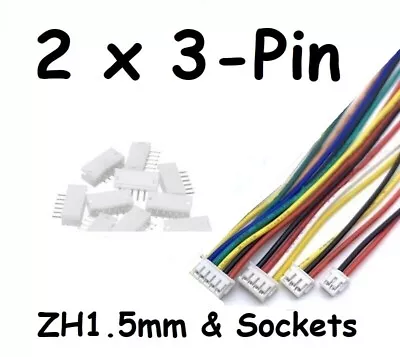 JST ZH 1.5mm 2-Pin 3-Pin 4-Pin Connector PCB Socket Wire Cable UK Seller • £3.19