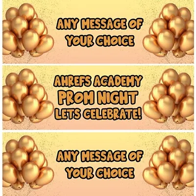 £3.99 • Buy 2 Personalised Gold Prom Night Party Celebration Banners Decoration Wall Posters