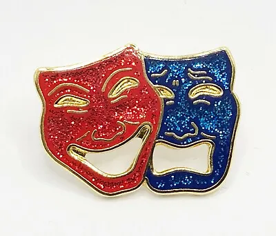 £3.99 • Buy Drama Masks Comedy Tragedy Theatre Film Tv Pin Badge  (red And Blue)  