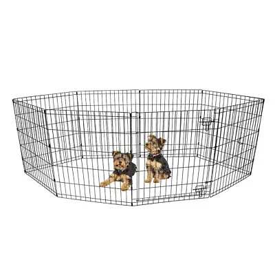 18Inch 8 Panel Dog Playpen Crate Fence Pet Play Pen Exercise Cage Indoor/Outdoor • $31.64