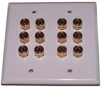 $19 • Buy 12 Post 6 Speaker Wall Plate For Home Theater Surround Sound Dolby 5.1