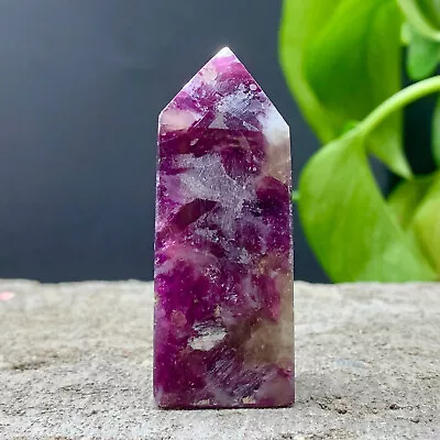 38G Natural Purple Lepidolite Crystal Quartz Crystal Obelisk Wand Point Healing • $0.99