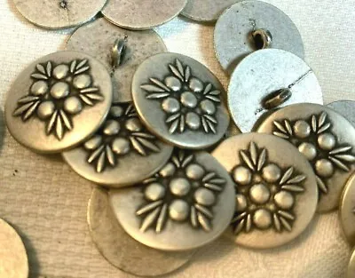 Buttons #173 Berries Silver Pewter Tone Metal Shank 7/8 - 23mm 6pcs • $5.49