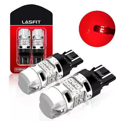 2x 2023 LASFIT 7443 7444 Red LED Anti Hyper Flash Stop Signal Brake Tail Light • $59.99