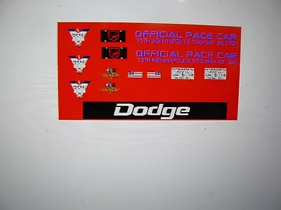 1991 Indy Pace Car Decals  1:18 • $14.97