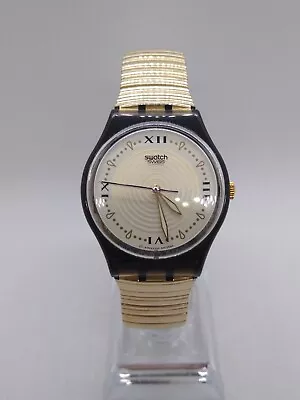 Stunning Vintage Swiss Swatch Watch Expandable Gold Strap Unisex Working Order  • £54.95