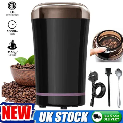 Electric Coffee Grinder Grinding Milling Bean Nut Spice Matte Blade Blender UK • £10.38