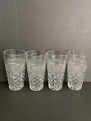 Anchor Hocking Wexford Set Of 4 Retro Tumblers 6.5” Tall Clear Ice Tea Glasses • $28