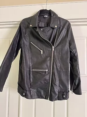 DIVIDED By H&M Black Faux Leather Biker Moto Jacket • $28