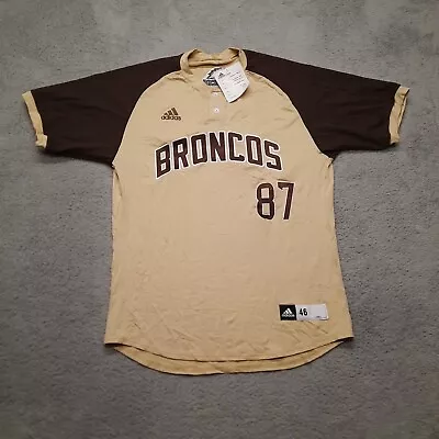 Adidas Western Michigan Broncos Mens Baseball Jersey Size Large 46 Beige Brown • $64.95