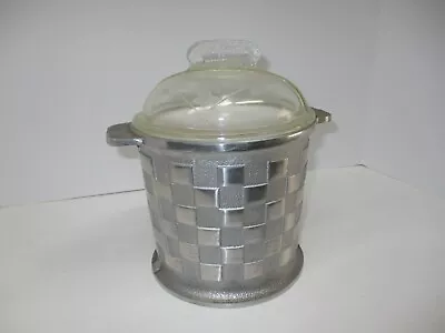 Vintage MCM Guardian Aluminum Ice Bucket Glass Lid Plastic Liner Very Clean • $24.99