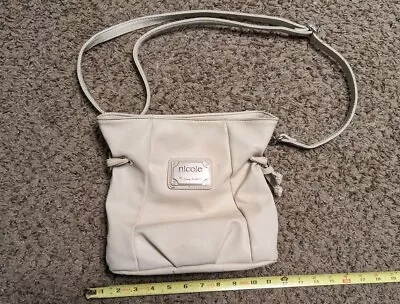 Nicole Miller    Nicole  Faux Leather White Crossbody Bag Purse Adjustable  • $14.99