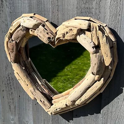 Wall Mirror For Living Room Heart Driftwood Nautical Coastal Home Decor Bathroom • £38