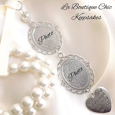 £4.99 • Buy Lovely Double Bridal Bouquet Photo Frame Memory Charm,bride,Wedding,Gift, Hen 