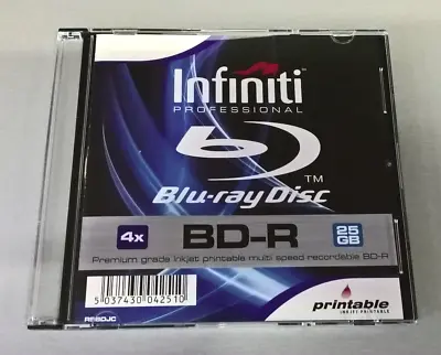£6.99 • Buy 1 X Infiniti Professional Bluray BD-R Disc Disk 25GB Speed 4x Printable RSBDJC