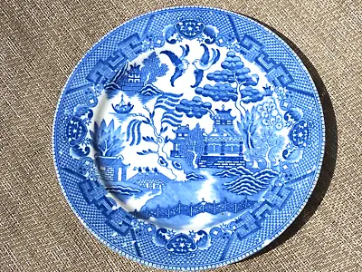 Vintage 8  Plate Blue White Made In Occupied Japan Blue Willow Lunch *tiny Chip* • $5