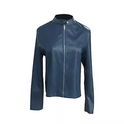 Women Jacket Zipper Closure Thick Faux Leather Jacket Coat Autumn Winter • $27.30