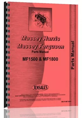 Parts Manual Massey Ferguson 1500 1800 Diesel Tractor • $51.99