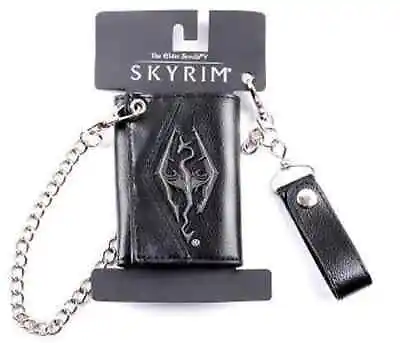 Skyrim Chain Wallet With Metal Dragon Badge Official Grey Bifold • $31.98