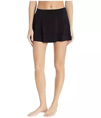 Miraclesuit Swimwear Solid Layered Ruffle Control Skirt Bottom Black Size 10 • $44.99