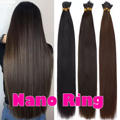 200PCS THICK Nano Ring Brown Remy Human Hair Extensions I TIP Rings Loop Bead 1g • $161.83