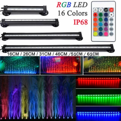 £12.99 • Buy Submersible RGB LED Air Bubble Curtain Light Bar Fish Tank Aquarium OxygenMaking