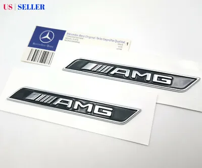 $15.55 • Buy Mercedes Benz AMG Side Emblem Chrome&Black Fender Badge 3D GLE C E S CL SL CLS