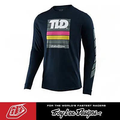 Troy Lee Designs PreGame Long Sleeve T-Shirt Navy - MTB & MX - Mens TLD Tee • $27.38