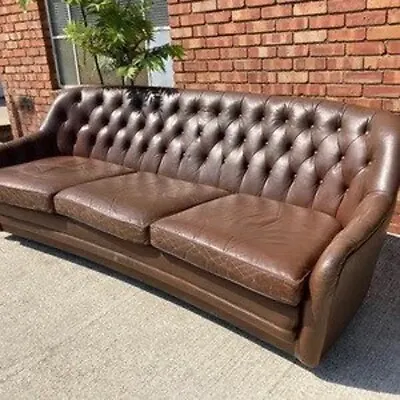 £399 • Buy SALE **Must Go**Rare Large Vintage Mid Century Scandinavian Leather Sofa