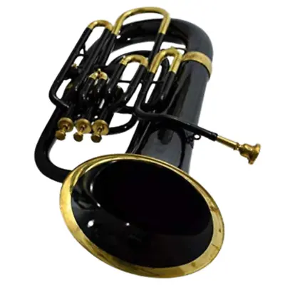 Black Lacquered Brass Bb 3 Valve Euphonium Nickel Plated With Hard Case By Zaima • $465