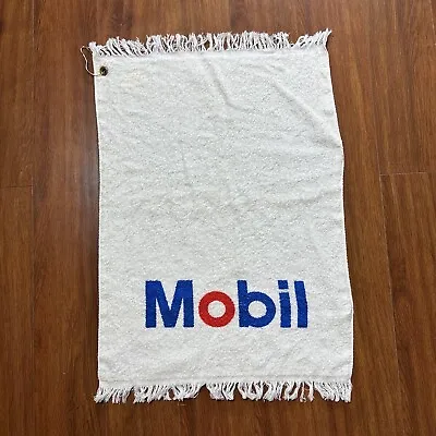 Vtg 1888 Mills Mobil Oil Golf Towel 24” X 17” Transportation Gas USA 90s 80s • $13.91