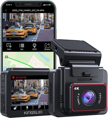 $223.67 • Buy New D5-4K Dash Cam With WiFi - Front Dash Camera For Cars With GPS And Speed....