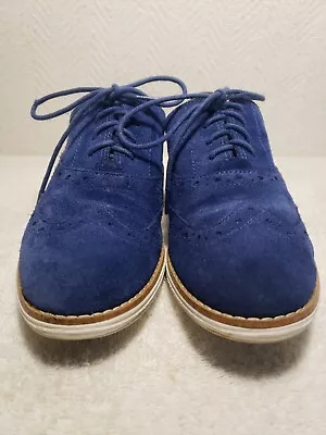 Cole Haan Grand OS Wing-Tip Blue Suede Women's Shoes A16-G W03411 5B • $24.99